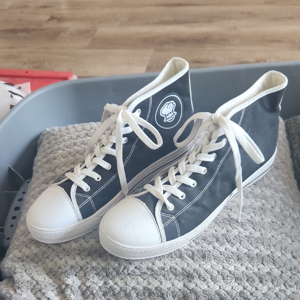 Classic Black and White High-Top Sneakers